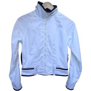 Nike Womens Small White Full Zip Athletic Jacket Running Lightweight Zip Up